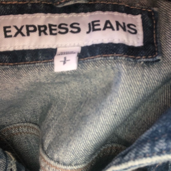 Express Slightly Cropped Distressed Jean Jacket - Picture 4 of 5